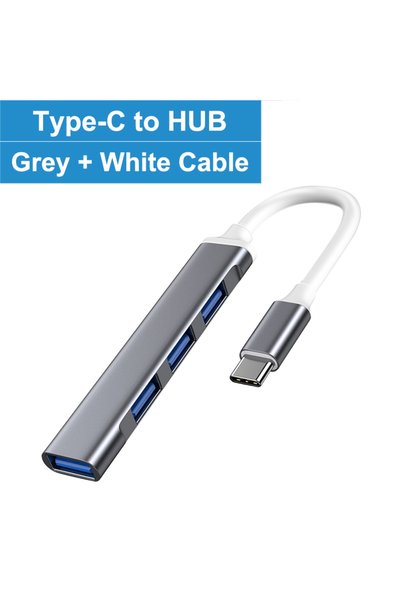 Choice موزع USB-C رمادي من النوع C، محول موزع متعدد المنافذ USB 3.0 من النوع ...