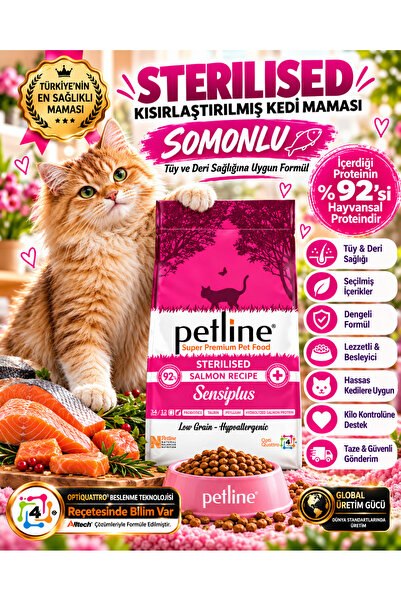 Petline Kilo Almasını Engelleyici Diyet Özellikli Somonlu Yetişkin Kedi Mamas...