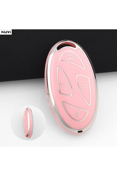 Choice5 5 BTN Pink Soft TPU Car Remote Key Case Cover Shell For Hyundai IONIQ...