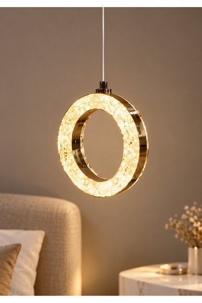 Generic Brand إنارة سقف معلقة مودرن ذهبي 9 واط LED 3 ألوان إضاءة HA/E6964/1FG...