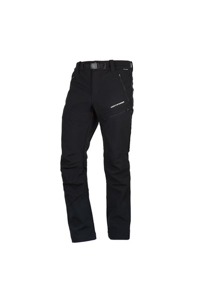 NORTHFINDER GUSTAVE – pantaloni de drumeție softshell pentru bărbați, Negru
