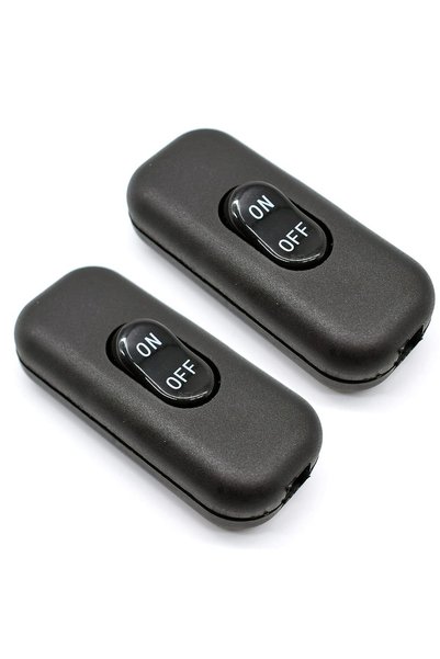 Choice 2pcs black 2pcs Inline Cord Button Switch in Line Cord Appliance Switc...
