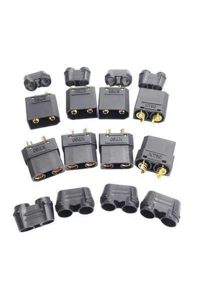 Choice1 XT90H - 4Pair 4Pcs Black XT90 XT-90 XT90H Male and Female Bullet Conn...