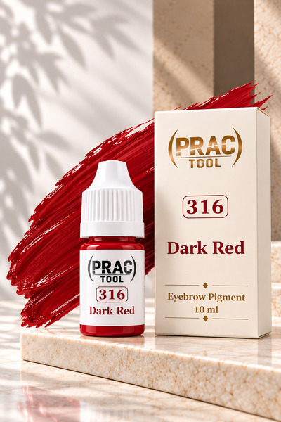 PracTool 316 Dark Red 10 ml Kalıcı Makyaj Uygulama Pigmenti Microblading Boya...