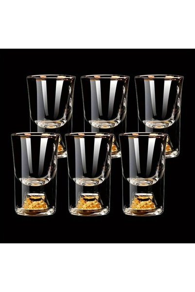 Choice1 15ml 6pcs gold foil 6Pcs 0.5Oz/15ml Premium Shot Glass Cups With Gold...