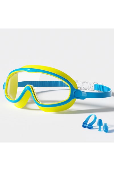 Choice3 Blue Yellow Swim Goggles, Waterproof Anti-Fog Anti-UV Wide View Swimm...