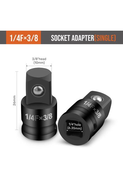 Choice6 1 4F TO 3 8 Hi-Spec Impact Drive Socket Converter Adapter For Size Co...