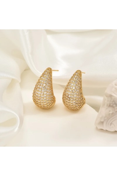 Choice Gold-color Bride Earrings For Women Wedding Accessories Rhinestone Gol...