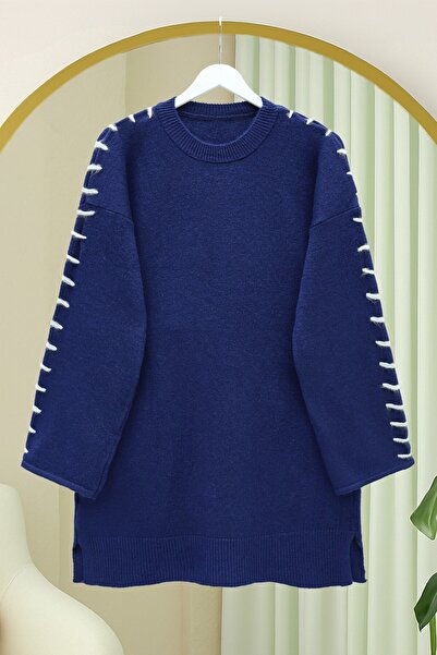 Modamorfo Tunica din tricot moale cu maneci cu snur -Laci