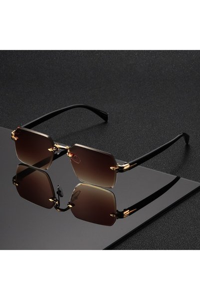 Choice4 brown Men's Metallic Gradient Pilot Fashion Sunglasses with Turquoise...