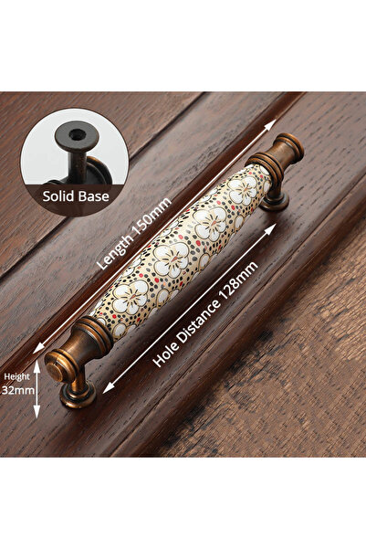 Choice Handle-1019FG-128 Antique Bronze Ceramic Cabinet Handles Vintage Drawe...