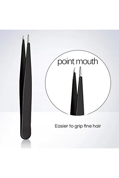choice2 Point Stainless Steel Black Eyebrow Tweezer with Slant and Flat Point...