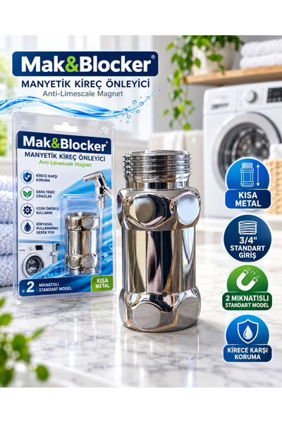 Mak & Blocker Manyetik Kireç Önleyici Tüm Çamaşır ve Bulaşık Makinelerine Uyumlu