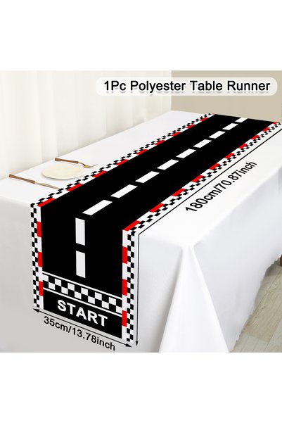 Choice 35*180cm 1pc 1pc Racing Car Birthday Party Table Cover Polyester Table...