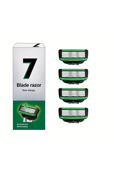 Choice 4 Refills Safety 7-blades Razor, Replaceable Razor, Refill Blades, Cla...