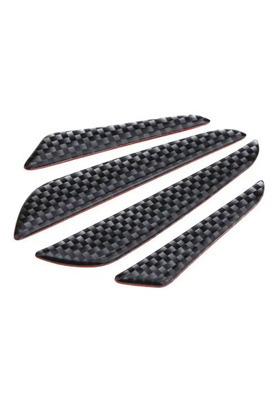 Choice 4 pcs Black 4 Pcs Black Carbon Fiber Car Door Edge Guard Strips Scratc...