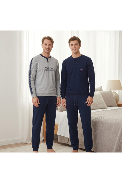 BONBON Men's Cotton Bundle and Dowry Set 2-Piece Pajama Set (Al007 V1, Al003 ...
