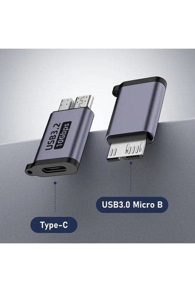 Choice محول MICRO B إلى C Micro B USB 3.0 ذكر من النوع C أنثى، موصل للقرص الخ...