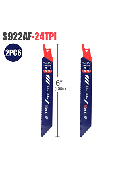 Choice4 قطعتان من شفرات منشار ترددي S922AF CMCP بطول 150 مم و18 سنًا لكل بوصة...