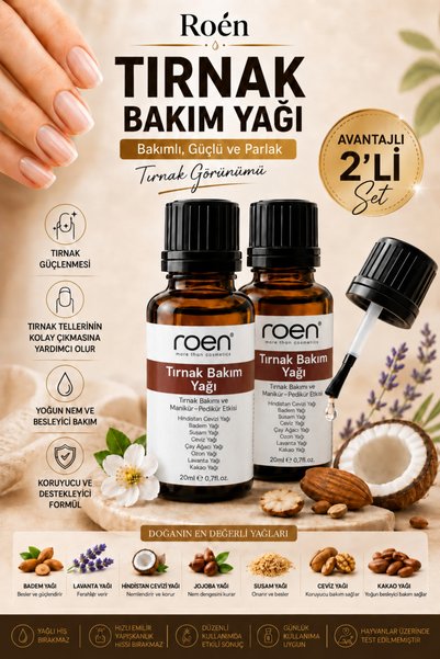 Roen Tırnak Bakım Yağı, Tırnak Eti Bakım Yağı, Tırnak Güçlendirici Doğal Tırn...