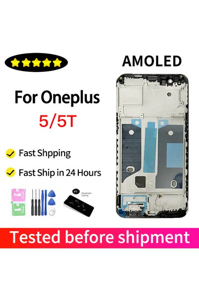 Choice1 5T Black With Frame AMOLED For OnePlus 5T/5 LCD Display Touch Screen ...