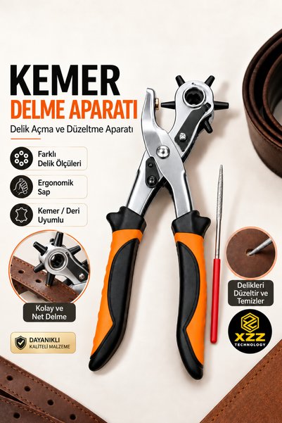 XZZ 6 Farklı Boyutlu Kemer Delme Pensesi Deri Delik Açma Aparatı