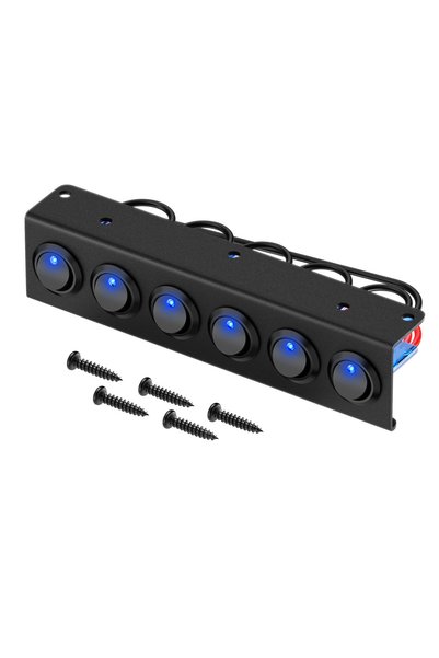 Choice لوحة مفاتيح قوارب داييرتك 12 فولت LED زرقاء، لوحة مفاتيح تبديل بستة أز...
