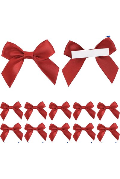 Choice1 10pcs red 10/30/50Pcs Handmade Bow With Adhesive Back for Christmas G...