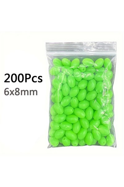 Choice3 6x8mm 200pcs Soft Oval Night Luminous Fishing Beads Glowing Sea Fishi...