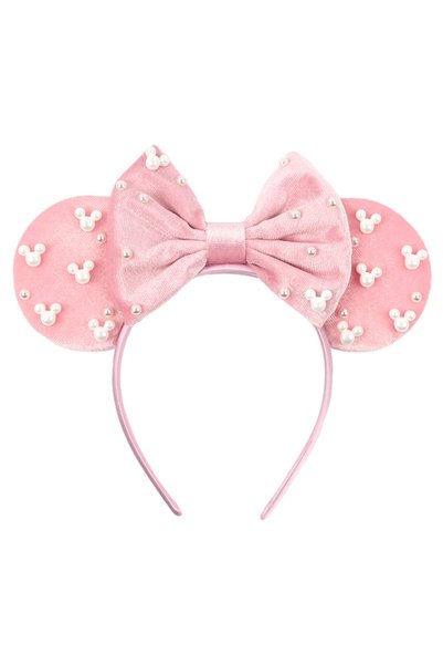 Choice5 TDMQ232-3 Chic Boutique Pearls 3.3 "Mouse Ears Headband 5" Velvet Bow...