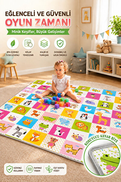 İnfant Hobby Giraffe Premium Katlanabilir Oyun Matı Oyun Halısı (ÖZEL KORUYUC...