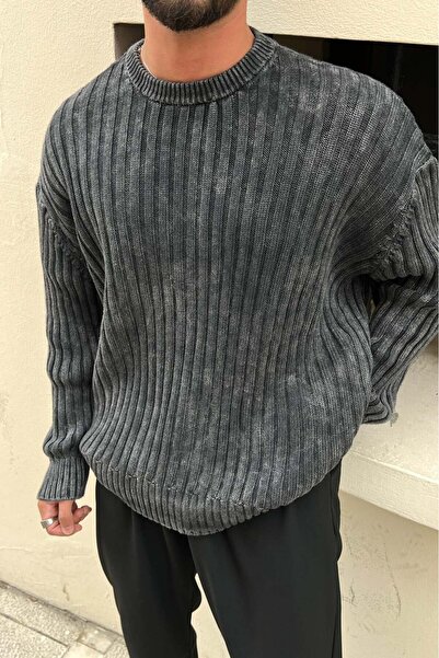 OUTFİT MAN Pulover oversize cu textură voluminoasă, lavabil, negru