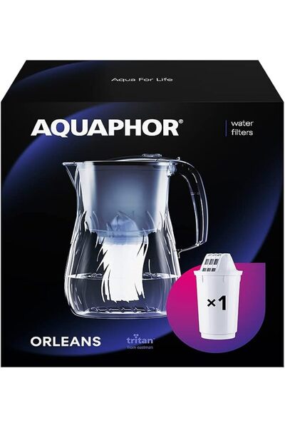 Aquaphor وعاء فلتر مياه أورليانز 4.2 لتر، للحد من الجير والكلور وغيرها من الش...