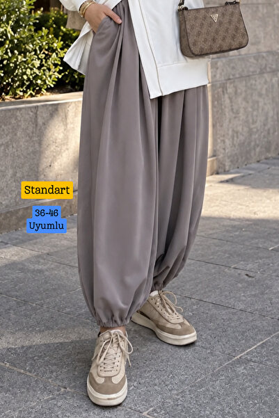 Mogi Butik Women's Seasonal Cupra Pique Fabric Elastic Leg Shalwar Trousers 3...