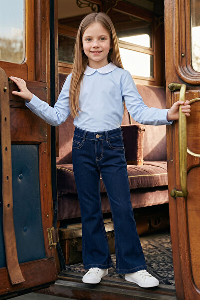 Fulla Moda Pantaloni din denim pentru fete, cu fermoar