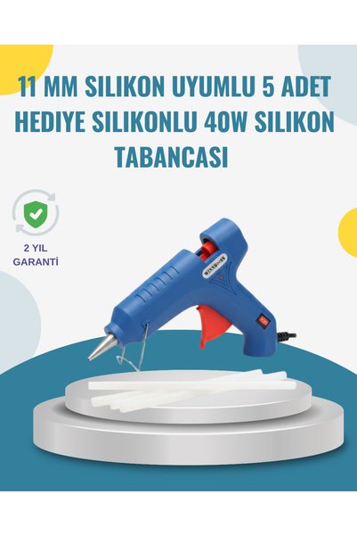 TAKYAKIŞTIR 5 Silikon Hediyeli 40W Sıcak Silikon Tabancası Pratik Güçlü Kullanım