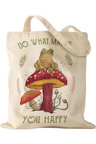 Miss Adola Aesthetic Canvas Tote Bag with Pattern for Women, Sturdy Cloth Cot...