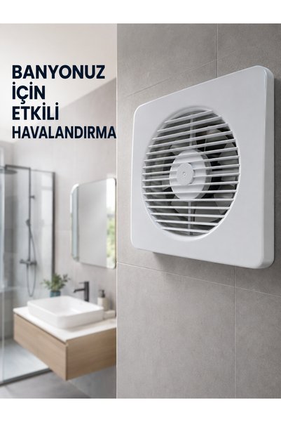 MEKs 20 W Havalandırma Fanı 150 Mm Bağlantı Çapı 20,8 X 20,8 Cm Dekoratif Aspiratör