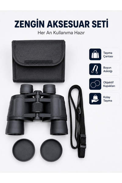 Lisinya 20x Büyütmeli Profesyonel Dürbün | HD Optik Lens Taşıma Çantalı ve Boyun Askılı -