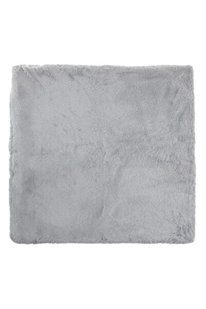 OEM Husă decorativă pentru pernă din blană de iepure gri 50x50cm cu fermoar