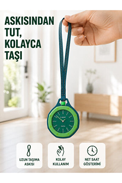 StepCo Anahtarlık ve Sırt Çantası İçin Askılı Charm Analog Saat Yeşil