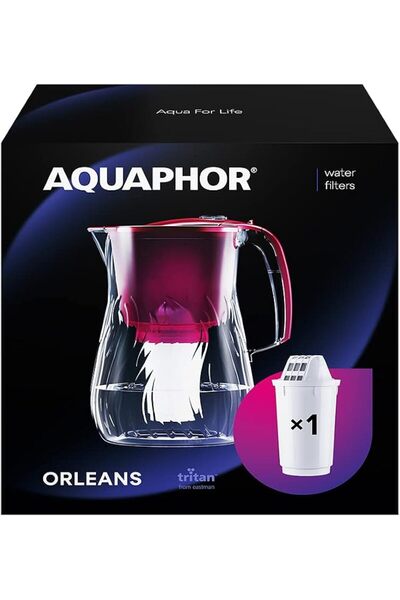 Aquaphor وعاء فلتر مياه أورليانز 4.2 لتر، للحد من الجير والكلور وغيرها من الش...