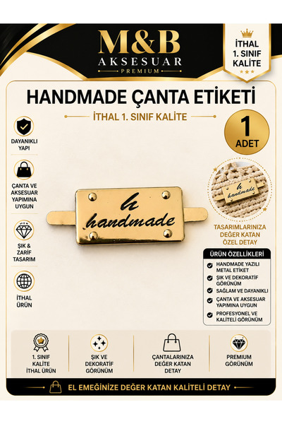 Handmade Metal Çanta Etiketi