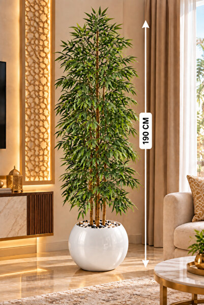 Generic Brand نباتات الخيزران الاصطناعية بطول 190 سم، نبات الخيزران المزيف بـ...
