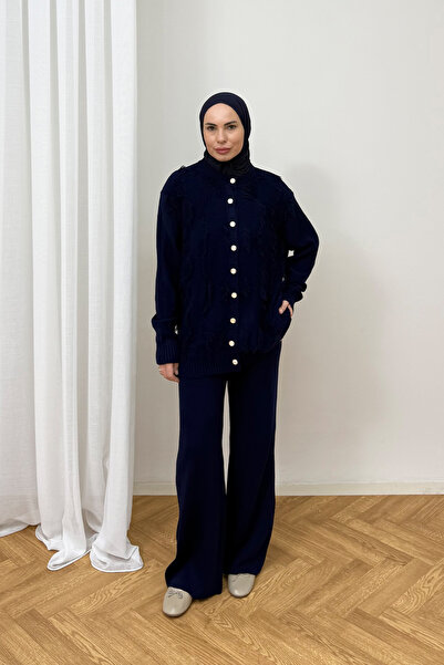 Melike Tatar Knitwear Cardigan Set 80-8400
