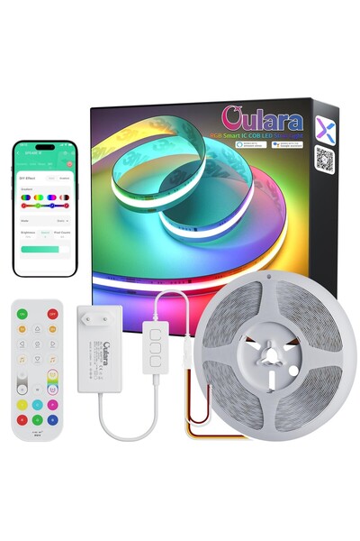 OEM COB RGB LED Strip OULARA 24V, 10m, Multicolor, Flexible, 180 degrees, Mus...
