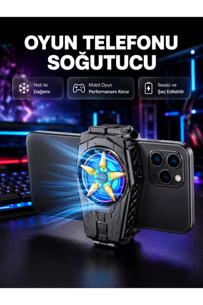 Lisinya Taşınabilir Şarjlı Telefon Soğutucu – Sessiz Fan Motoru ile Yüksek Koruma -