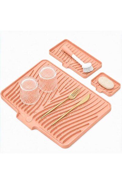 Generic 3 Pcs Silicone Dish Drying Mat Set, Non-Slip Kitchen Sink Draining Ma...