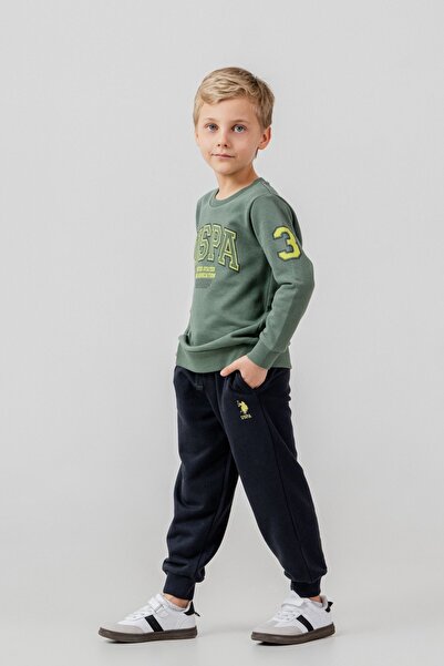 U.S. Polo Assn. U.S. Polo Boys' Seasonal Tracksuit Set for Ages 4-14 Green