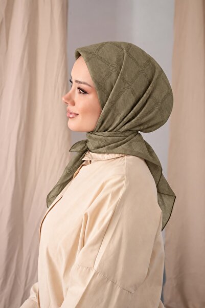 Valentino Orlandi Valen011 Sıena Jacquard Scarf Khaki 90 X 90